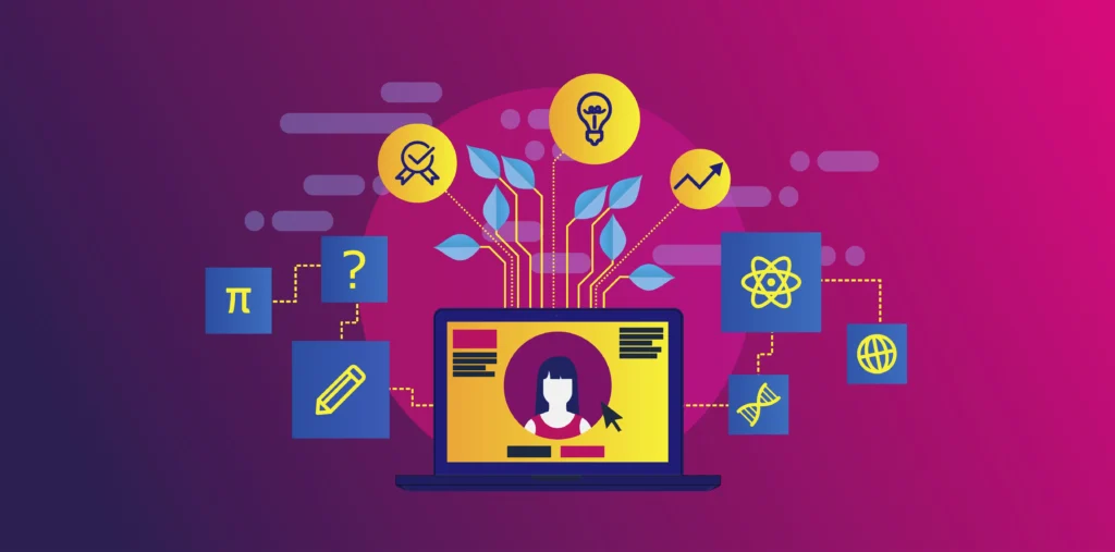 Imagen de ilustración de aprendizaje online, Vivid Colors