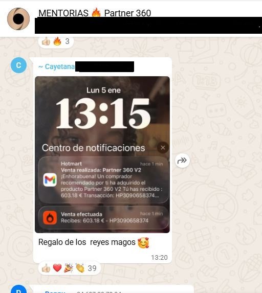 Comisión por venta de afiliación de alumno Partner 360.