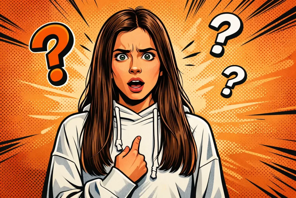 Ilustración de chica preguntándose así misma