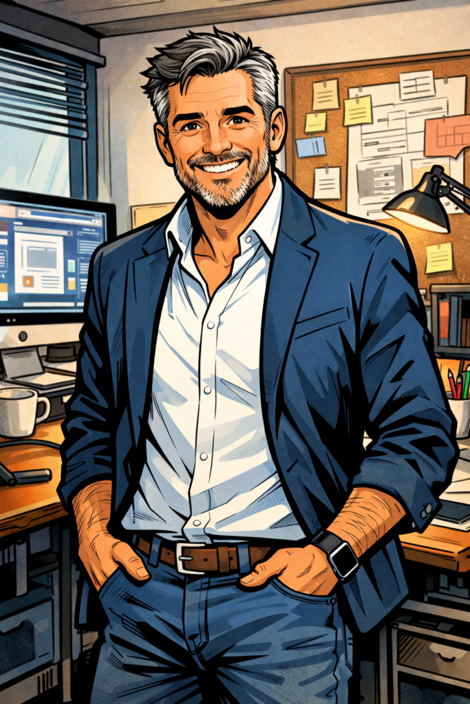 ilustración hombre comic