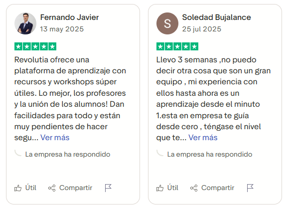 OPINIONES REALES ALUMNOS FORMACIÓN REVOLUTIA