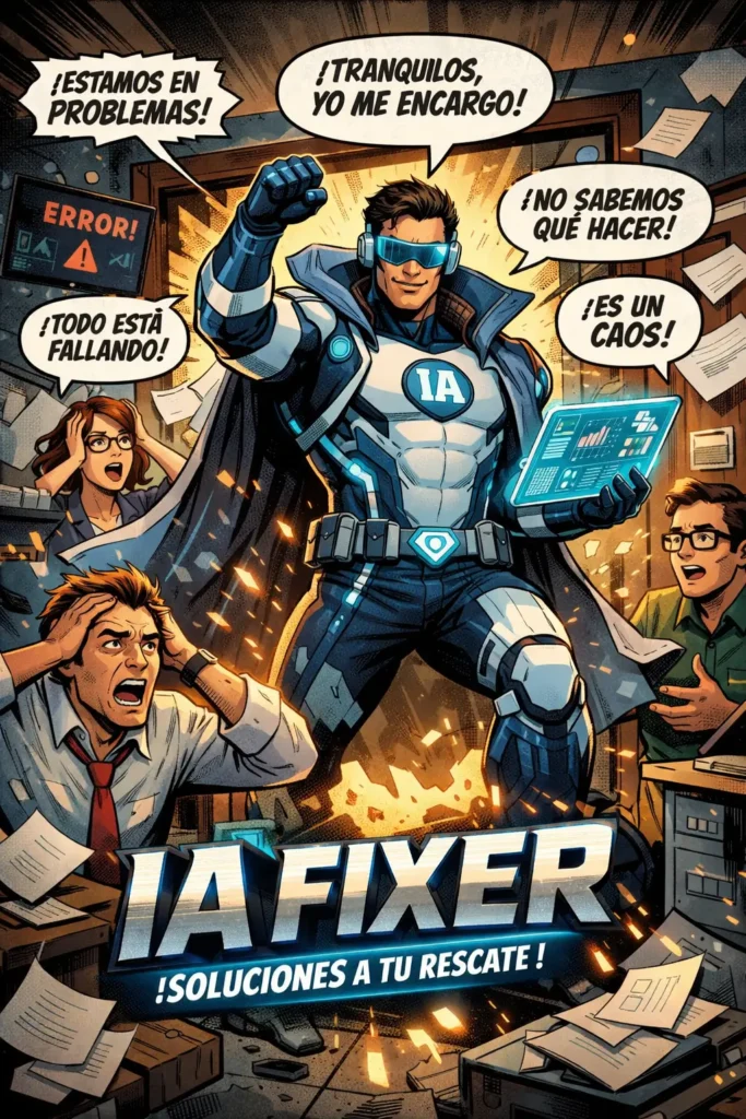 Ilusttración estilo comic de superheroe IA fIXER