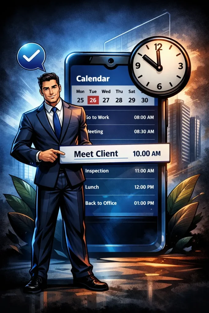 ilustración comercial cerrando citas