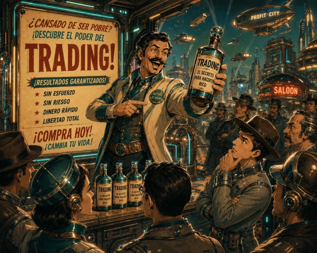 ilustración de trading recreación retromodernista, antiguo oeste